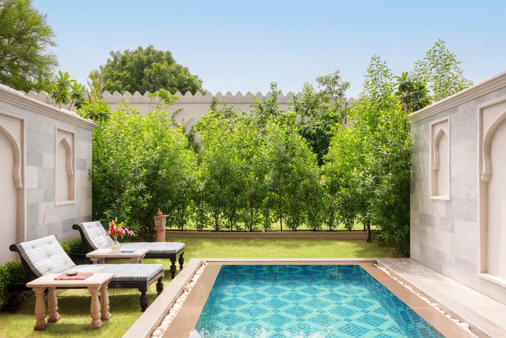 Princess One King Bedroom Suite with Pool: Airport Transfers in luxury vehicle, INR 5000 hotel credit once during the stay. One 60-minute spa therapy for couple. Evening Hi-Tea / Sundowner with Bartender for 1 hour, Butler & 30% off on Property Servi
